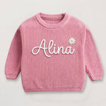 Handgestrickter personalisierter Strickpullover aus 100% Baumwolle