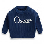 Handgestrickter personalisierter Strickpullover aus 100% Baumwolle