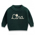 Handgestrickter personalisierter Strickpullover aus 100% Baumwolle