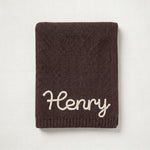 Personalisierte Strickdecke mit Namen