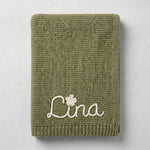 Personalisierte Strickdecke mit Namen