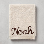 Personalisierte Strickdecke mit Namen