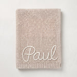 Personalisierte Strickdecke mit Namen