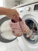 Babyloom Puschies Rosa waschbar — pflegeleichte Barfußschuhe für Babys