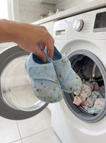 Babyloom Puschies Blau waschbar — Barfußschuhe einfach in Waschmaschine waschen